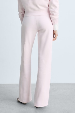 Pantalon de jogging coton wideleg - Rose clair