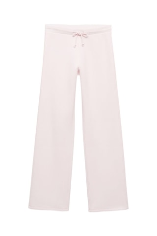 Pantalon de jogging coton wideleg - Rose clair