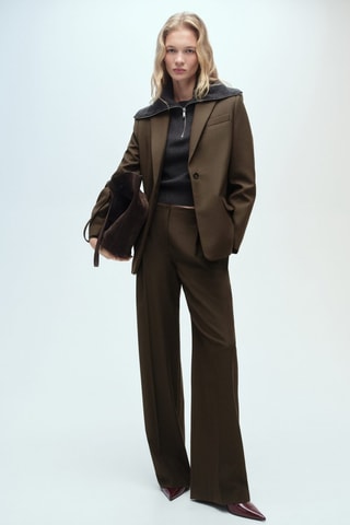 Pantalon de costume wideleg - Kaki