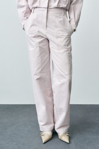 Pantalon wideleg coutures décoratives - Lilas