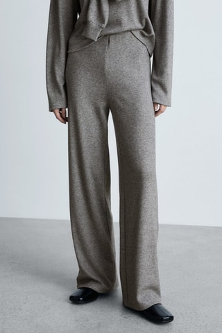 Pantalon droit maille - Gris