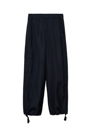 Pantalon cargo bas de jambe réglable - Bleu marine