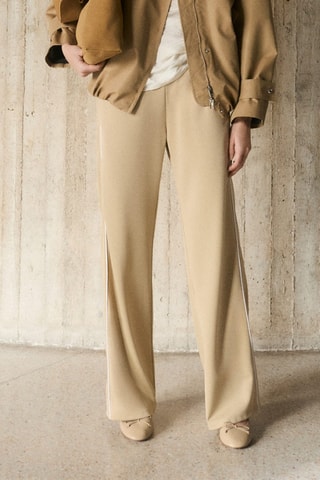 Pantalon de jogging rayures contrastées - Marron