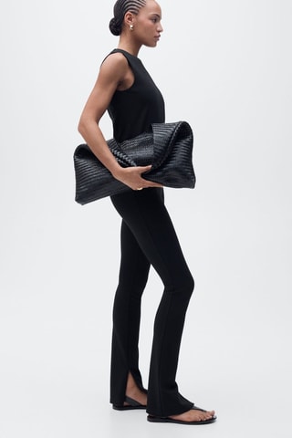 Pantalon skinny-fit ouvertures à l'ourlet - Noir