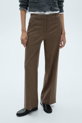 Pantalon wideleg taille normale - Marron