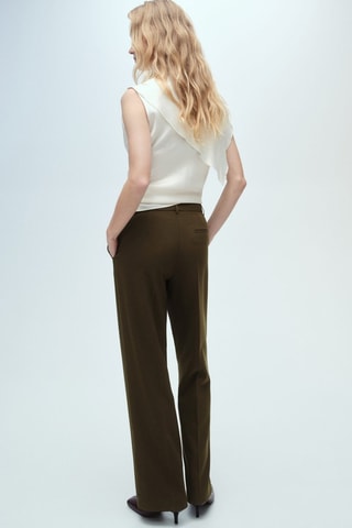 Pantalon droit taille normale - Kaki