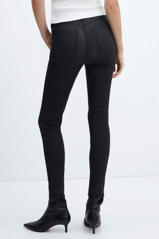 Jean skinny taille haute enduit - Noir
