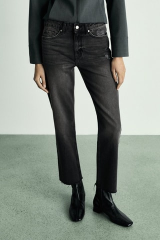 Jean Blanca droit crop - Noir