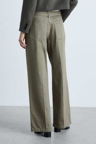 Jean wideleg détail ceinture - Kaki