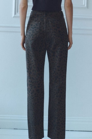 Jean droit léopard - Chocolat