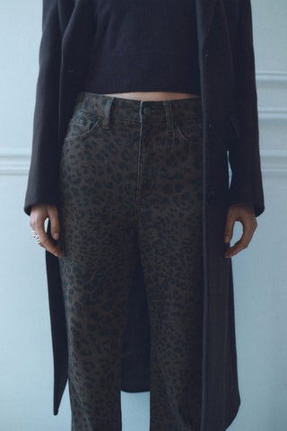 Jean droit léopard - Chocolat