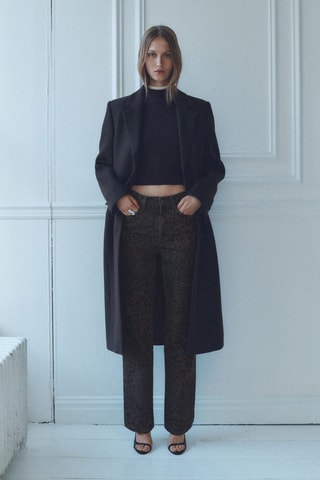 Jean droit léopard - Chocolat