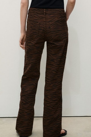 Jean droit imprimé zèbre - Chocolat
