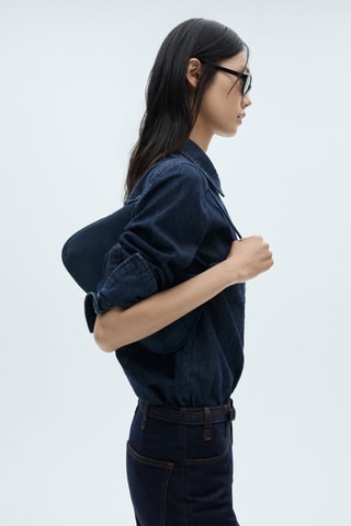 Jean wideleg rinse wash ceinture - Bleu