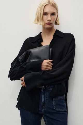 Jean flare crop poches - Bleu marine