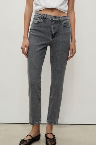 Jean Claudia slim crop - Gris