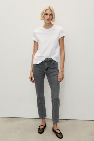 Jean Claudia slim crop - Gris