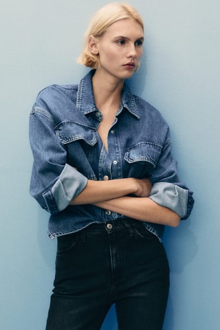 Jean Claudia slim crop - Noir