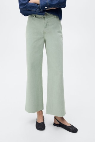 Jean style jupe-culotte Catherin taille haute - Turquoise