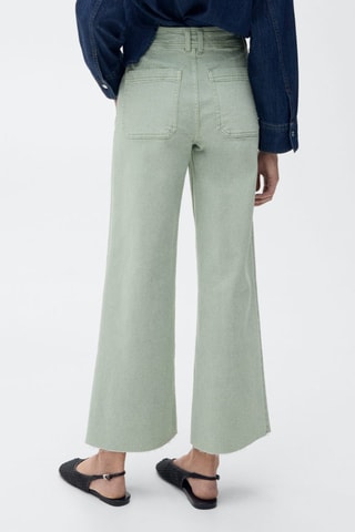 Jean style jupe-culotte Catherin taille haute - Turquoise