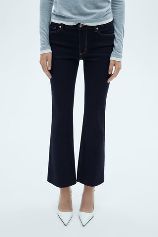 Jean Sienna flare crop rinse wash - Bleu