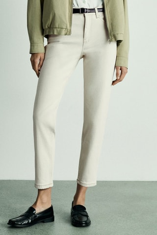 Jean Newmom confort taille haute - Blanc cassé