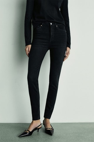Jean skinny taille haute - Noir