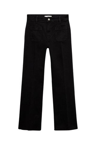 Jean flare crop poches - Noir