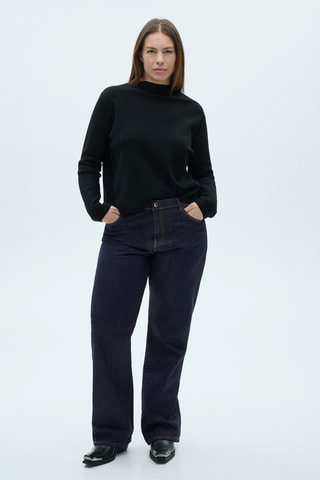 Jean droit rinse wash brillant - Bleu