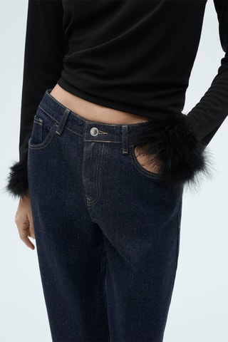 Jean droit rinse wash brillant - Bleu