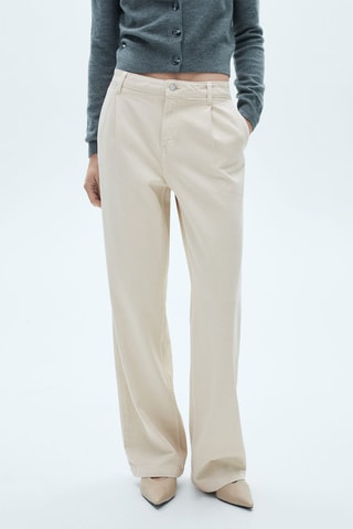 Jean Wideleg pinces - Écru