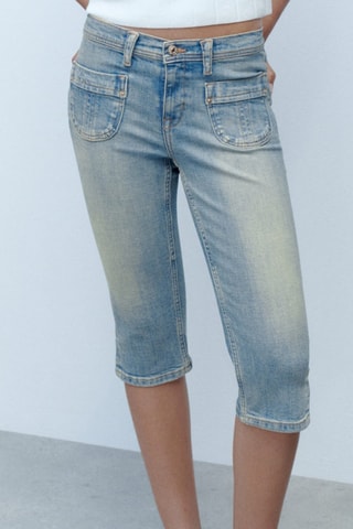 Jean capri poches - Bleu