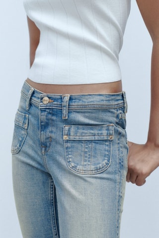 Jean capri poches - Bleu