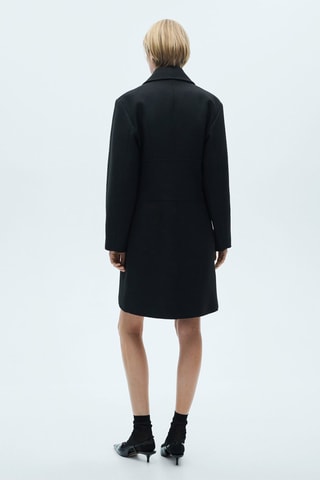 Manteau droit fermeture Éclair - Noir