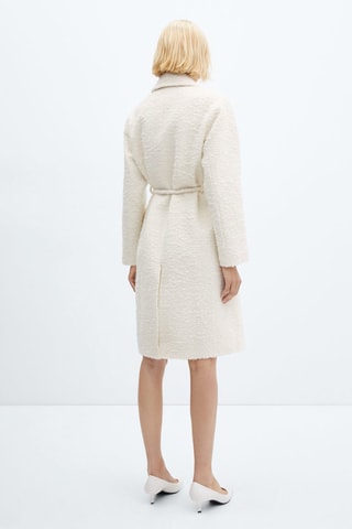 Manteau revers ceinture - Écru