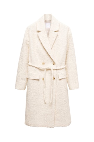 Manteau revers ceinture - Écru