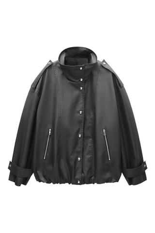 Parka boutonnée oversize - Noir