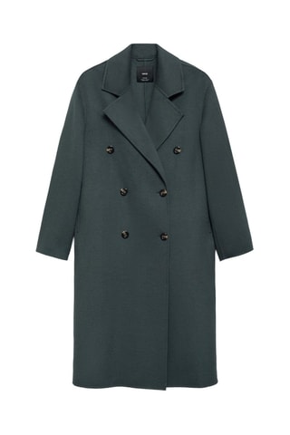 Manteau laine fait main oversize - Bleu pétrole