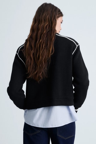 Veste bomber maille - Noir