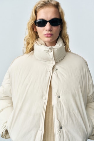 Anorak crop matelassé - Ecru