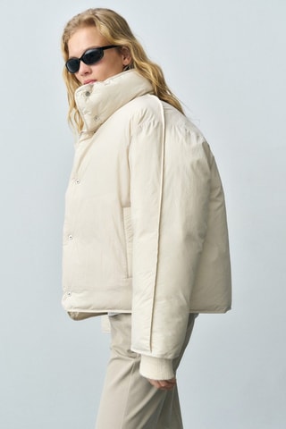 Anorak crop matelassé - Ecru