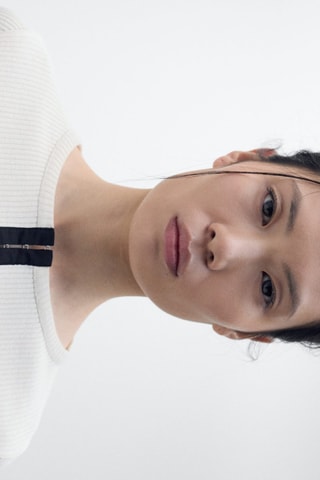 Cardigan coton fermeture contrastante - Ecru