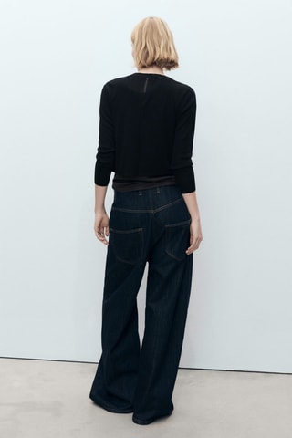 Cardigan crop maille - Noir