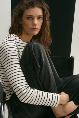 Cardigan maille rayures - Ecru