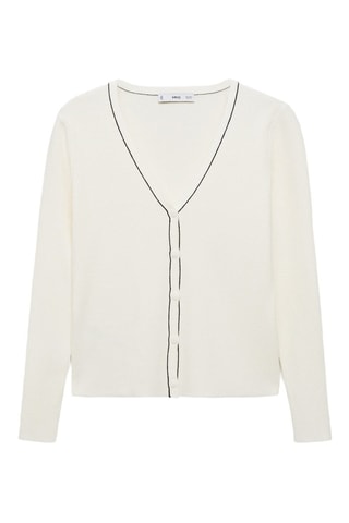 Cardigan maille col V - Ecru