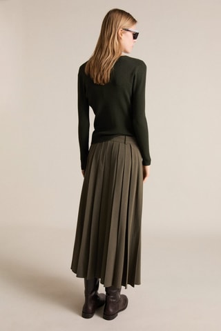 Cardigan maille col V - Kaki