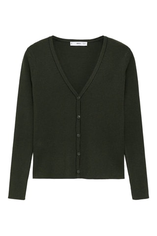 Cardigan maille col V - Kaki