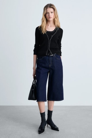 Cardigan maille col V - Noir