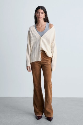 Cardigan long à boutons - Ecru