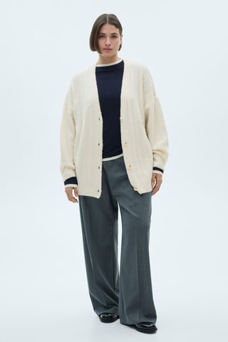 Cardigan long à boutons - Ecru